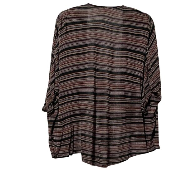 Willow & Clay Size Medium/Large Purple Striped Open-Front Cardigan - Picture 4 of 9